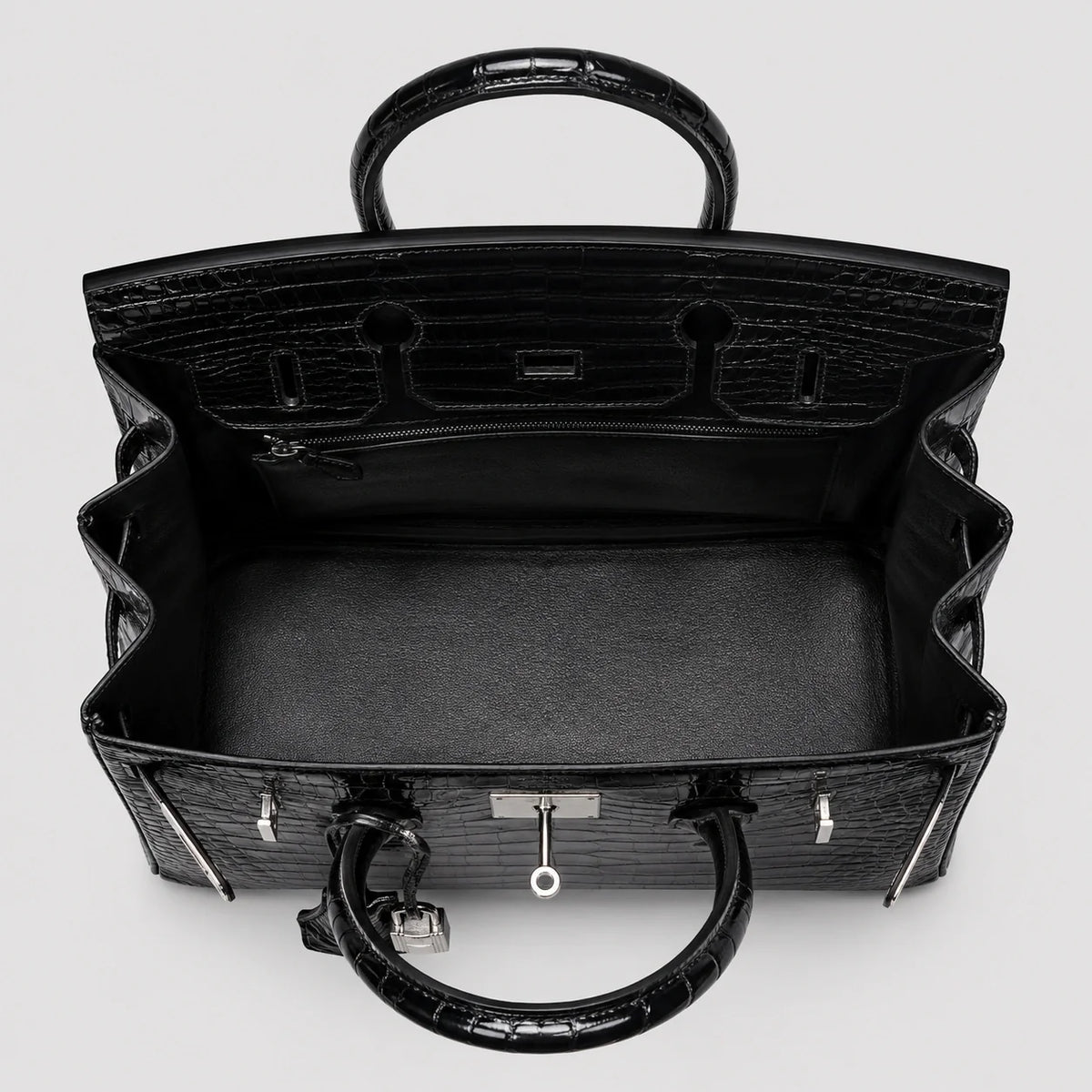 Hermès Birkin 30 Croco Porosus Noir Palladium — Größenvergleich | Luren Authentisch