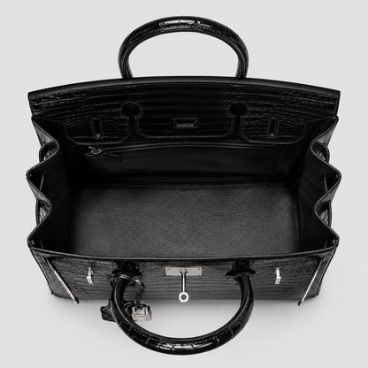 Hermès Birkin 30 Croco Porosus Noir Palladium — Größenvergleich | Luren Authentisch