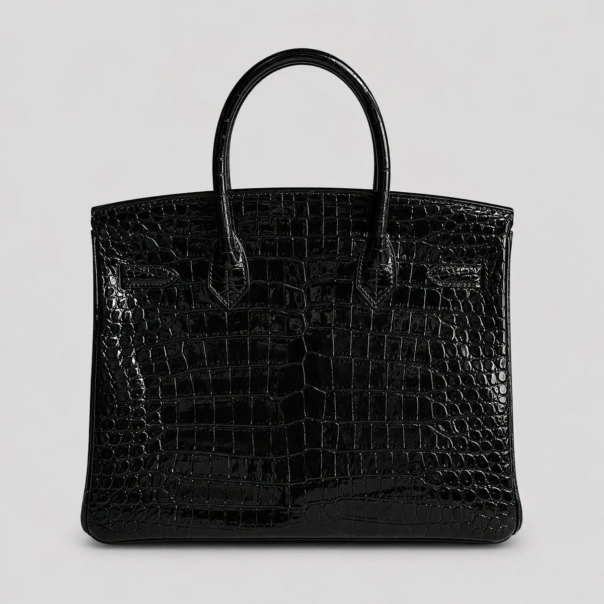 Hermès Birkin 30 Croco Porosus Noir Palladium — Rückansicht | Luren Authentisch