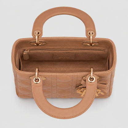 Lady Dior Cannage Lammleder Camel — Größenvergleich | Luren Authentisch