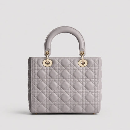 Lady Dior Cannage Lammleder Trianon Grau — Rückansicht | Luren Authentisch