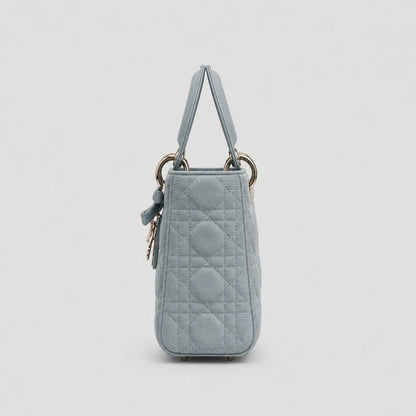 Lady Dior Cannage Veloursleder Himmelblau — Innenansicht | Luren Authentisch